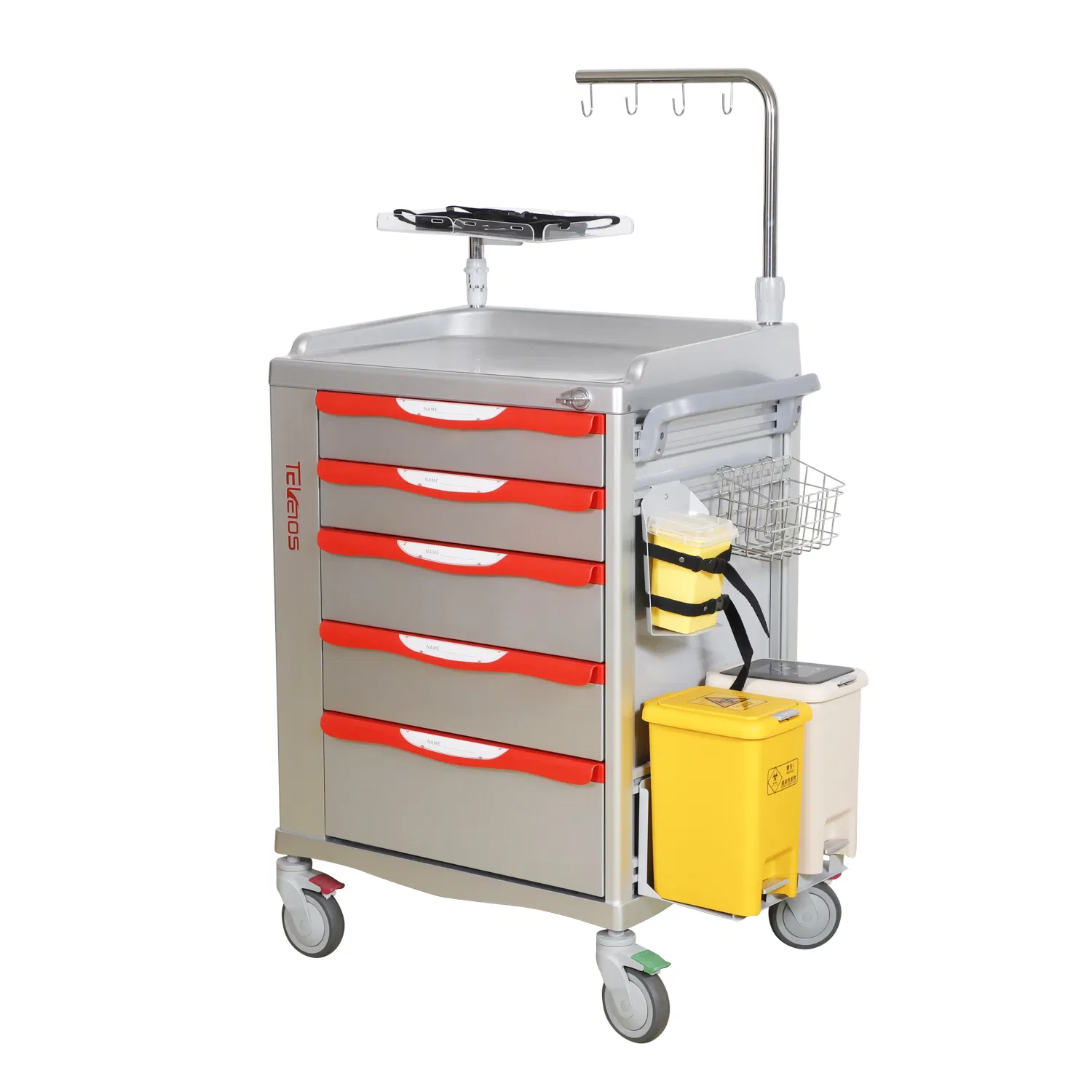 Jdeqj284 ABS Hospital Medical Emergency Trolley Crash Cart Carro De Hospital