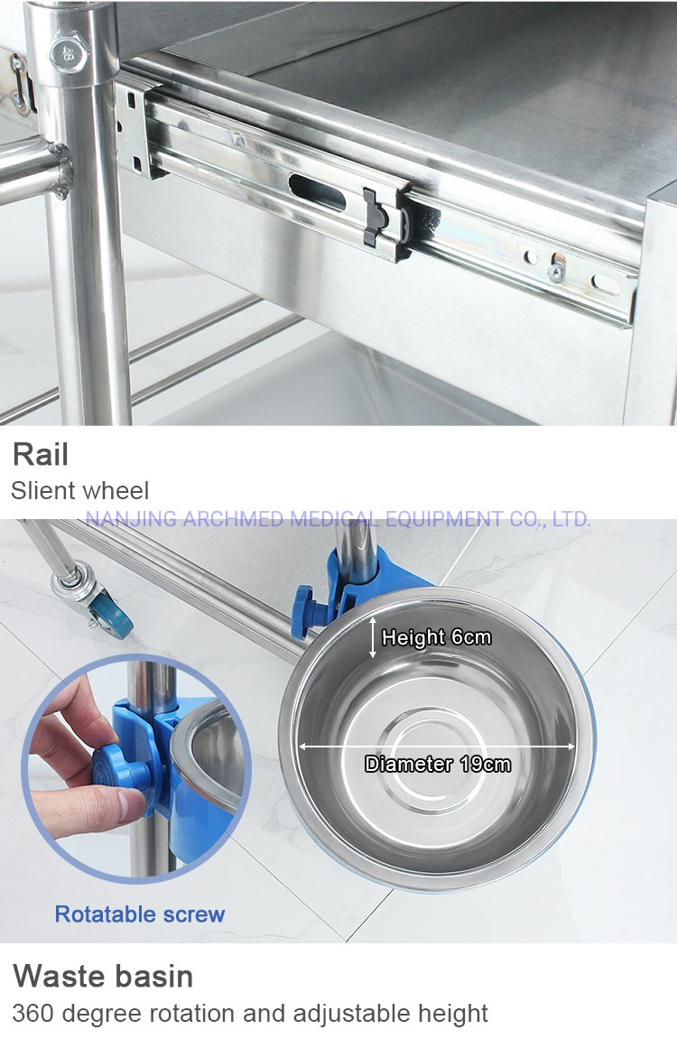 Surgical Instrument Treatment Medicine Dressing Apparatus Therapy Medical Stainless Steel Trolley