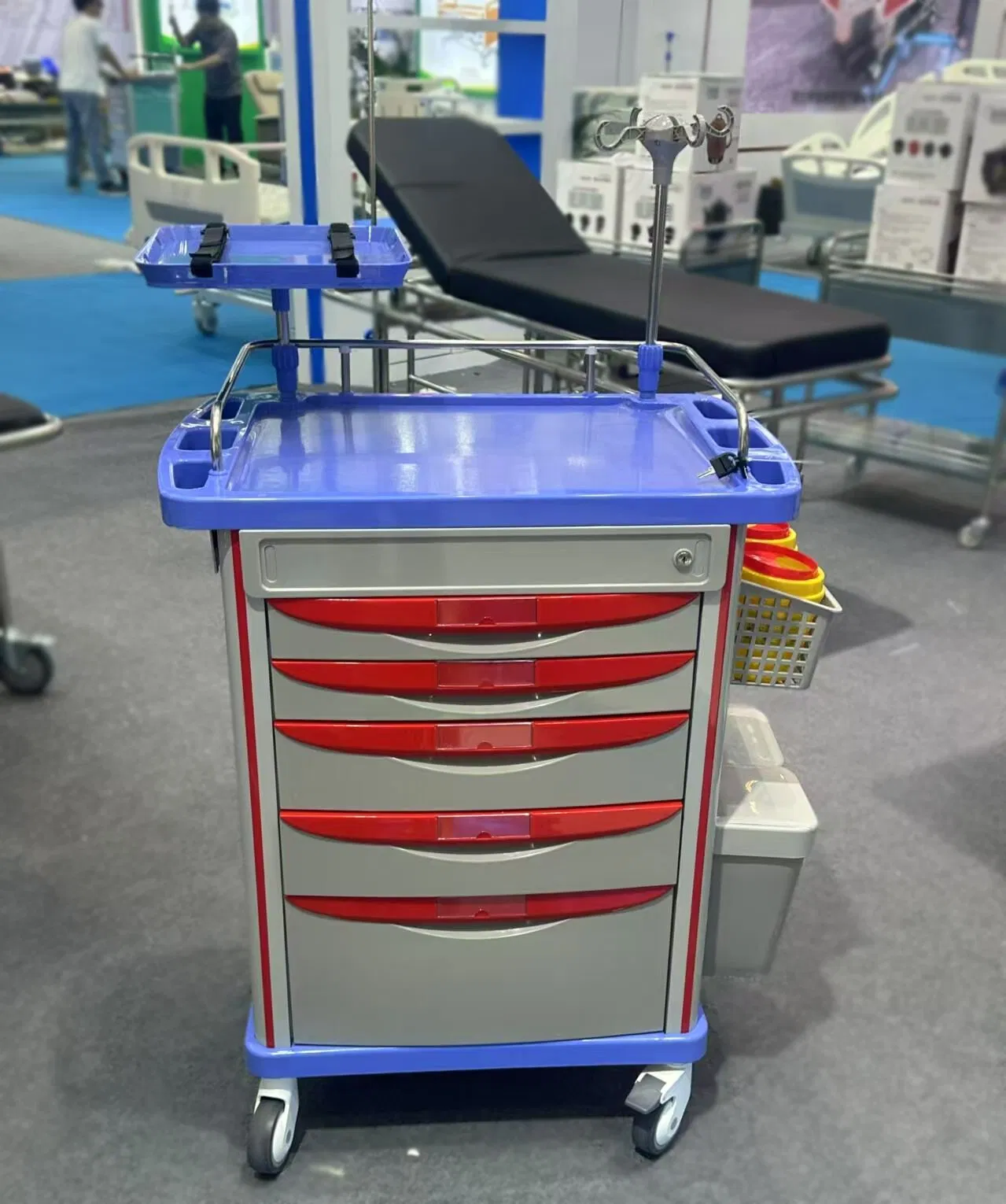 ABS Crash Cart Emergency Nursing Trolley for Hospital Clinic
