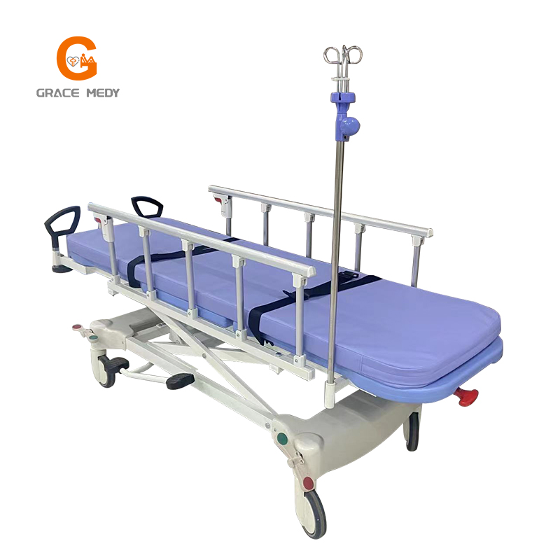 Deluxe Electric Motorized Simple Bed Transport Stretcher Ambulance Hospital Patient Stretcher Docking Transfer Cart Trolley