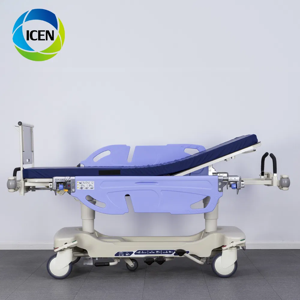 IN-R800A four small wheel electric abs patient transfer trolley stretcher cart