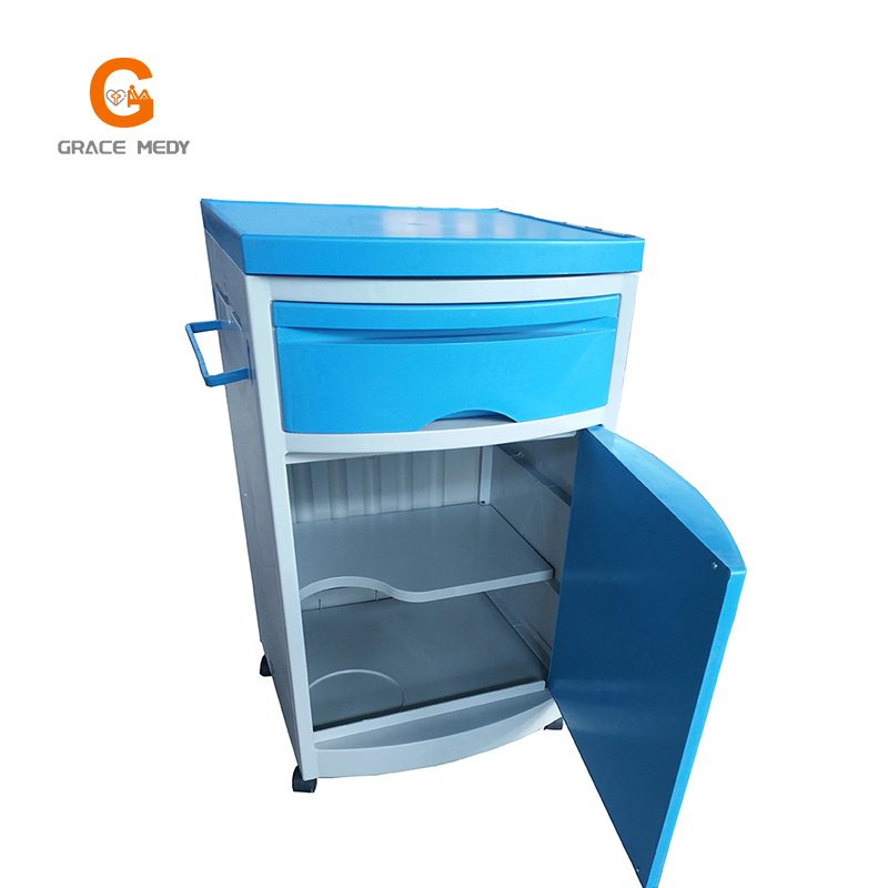 Hospital Bedside Cabinet Steel ABS Plastic Medical Bedside Cabinet