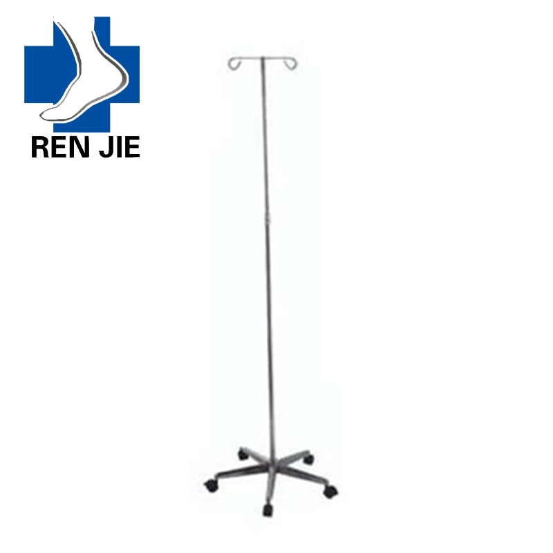 Hospital 5 Legs Mobile Stainless Steel Infusion Stand/IV Pole Drip Stand Pole