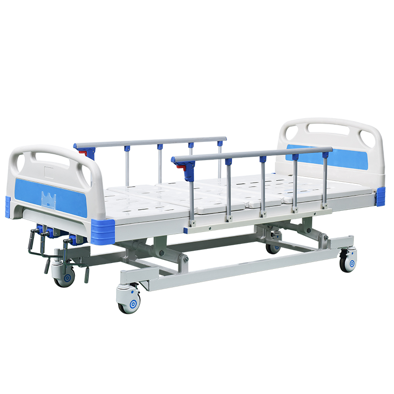 Multi-Function Adjustable 3 Crank Manual Hospital Bed - Steel Frame for Patient Care