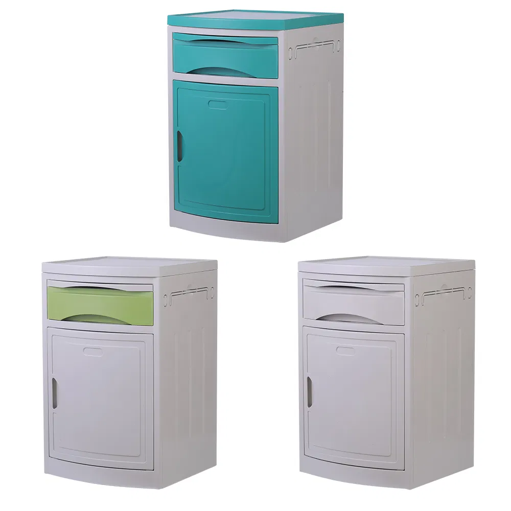 Hospital Bedside Table Blue and White Medical Bedside Cabinet