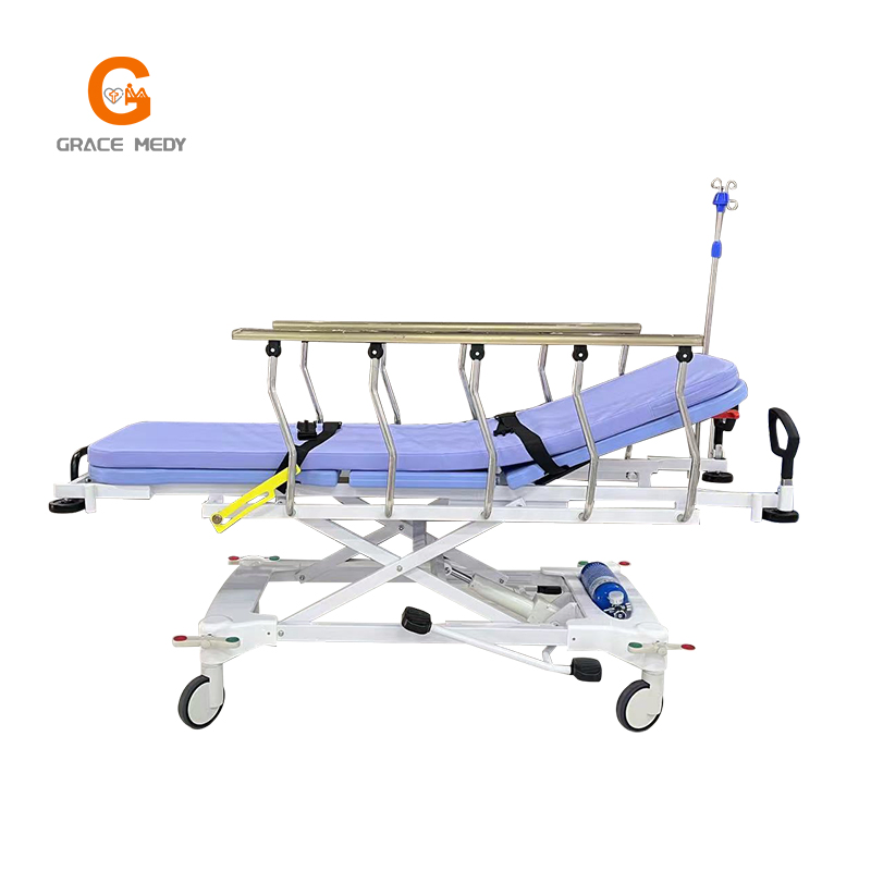 Deluxe Electric Motorized Simple Bed Transport Stretcher Ambulance Hospital Patient Stretcher Docking Transfer Cart Trolley