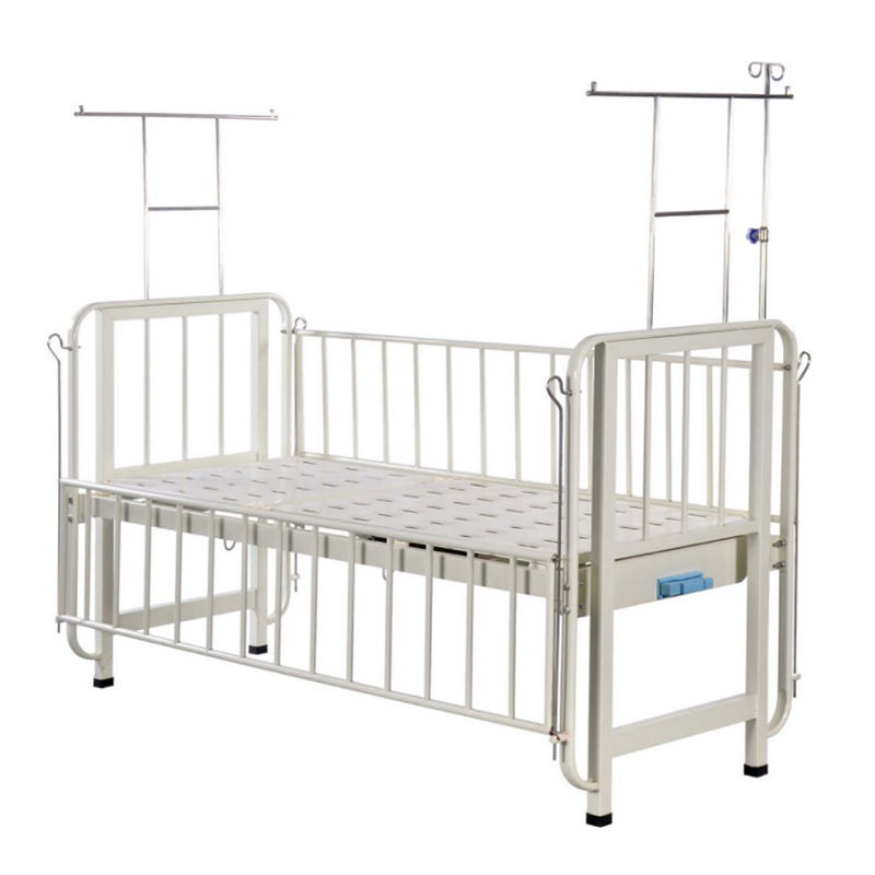 China Manufacturer High Quality Kids Youth Manual Two Function Beds Metal Clinic Medical Kids Children Pediatric Hospital Bed