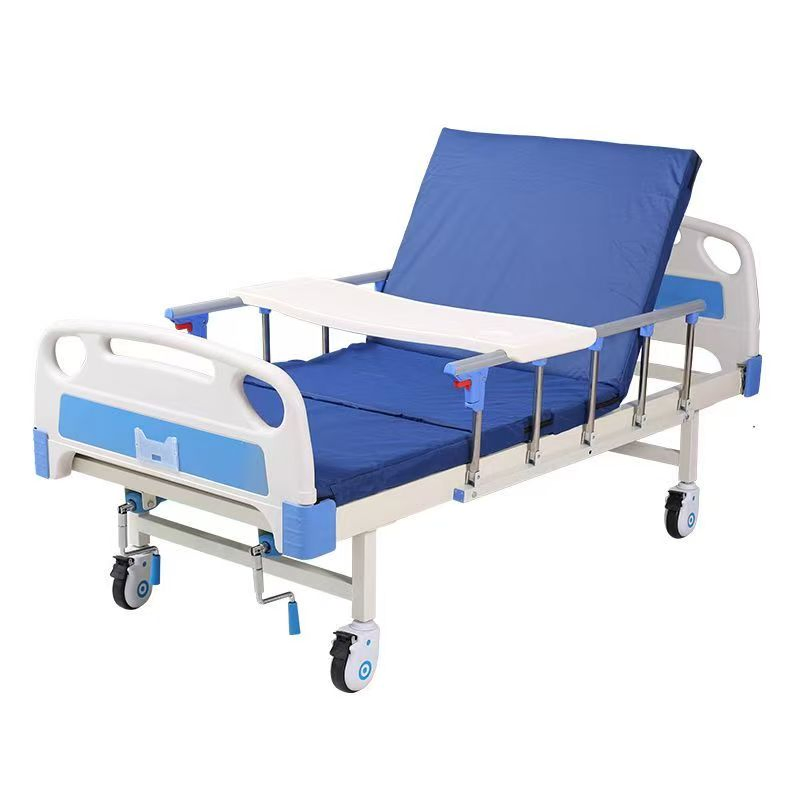 Manual Steel Hospital Bed Adjustable Patient Bed for Elderly Care