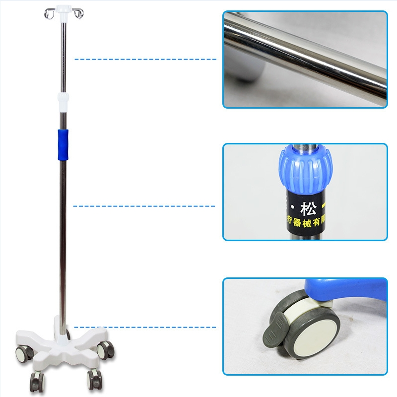 Stainless Steel Floor-Standing IV Stand, Hospital, Medical Equipment, Infusion