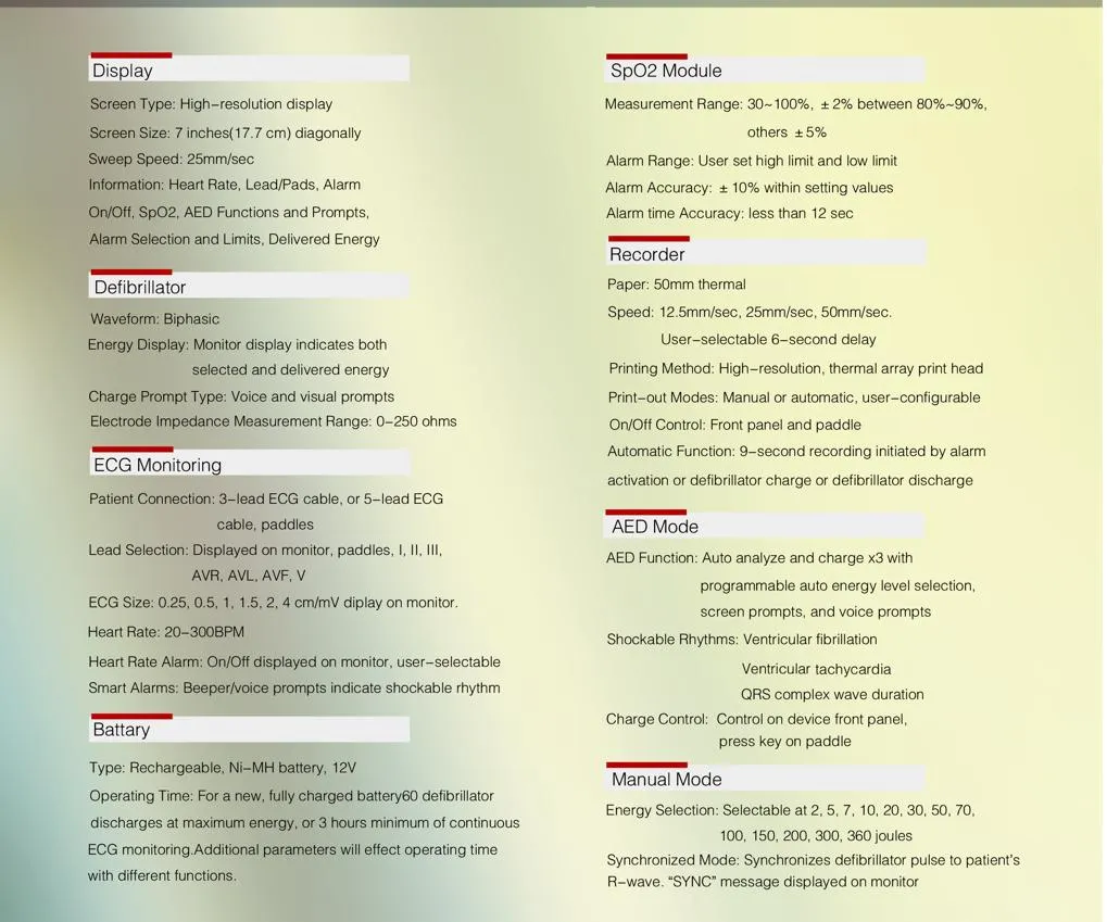 DM7000 Defibrillator Side View