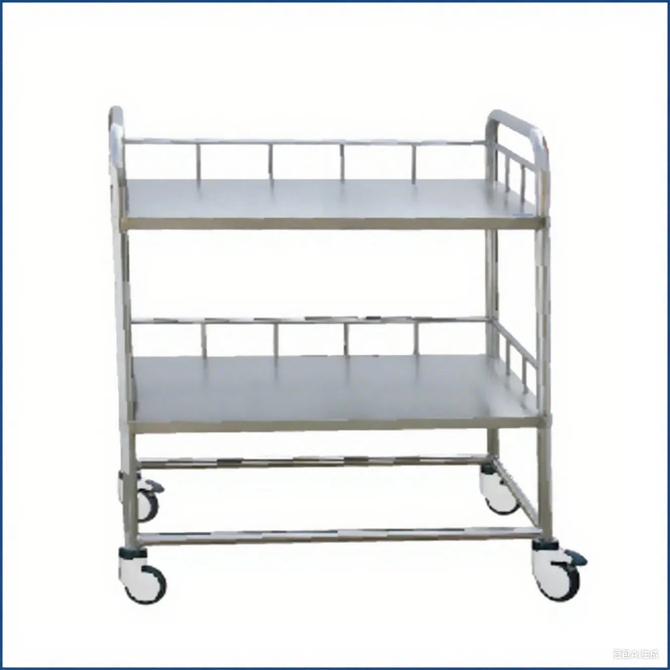 Medical Instrument Trolley Stainless Steel Cart Patient Surgical Emergency Trolley