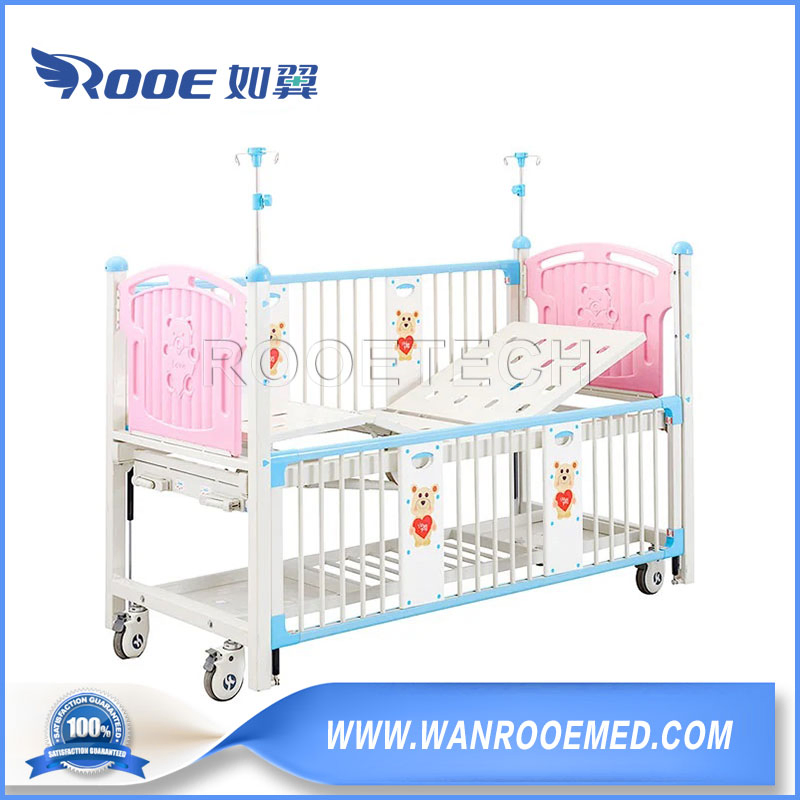 Bam201c Sickroom Manual Baby Cot Pediatric Hospital Bed with Three Level Rails