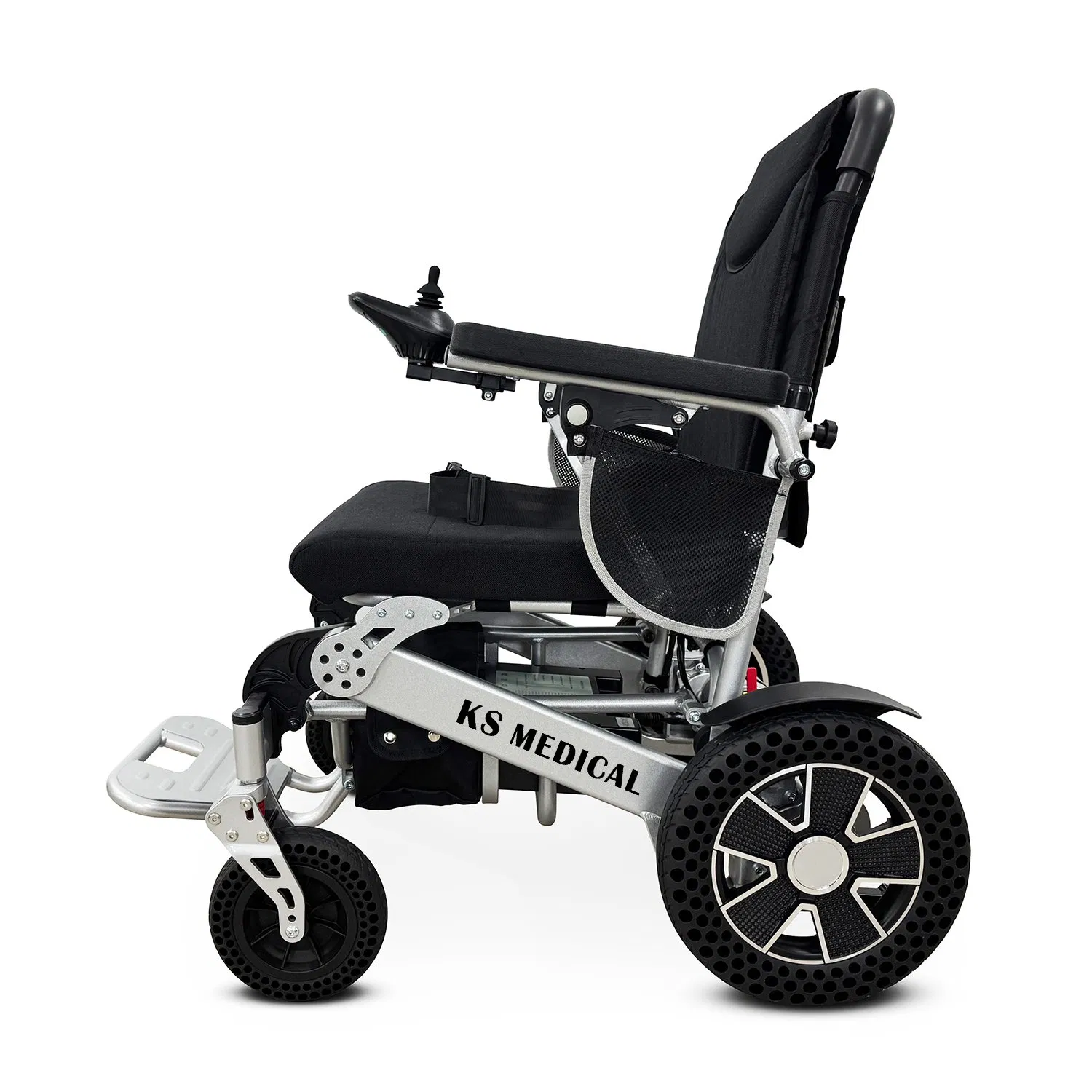Ksm-606p Folding Disabled Wheelchair Electric Foldable Handicapped Power Wheel Chair with Seat Size 52 Cm for Sale