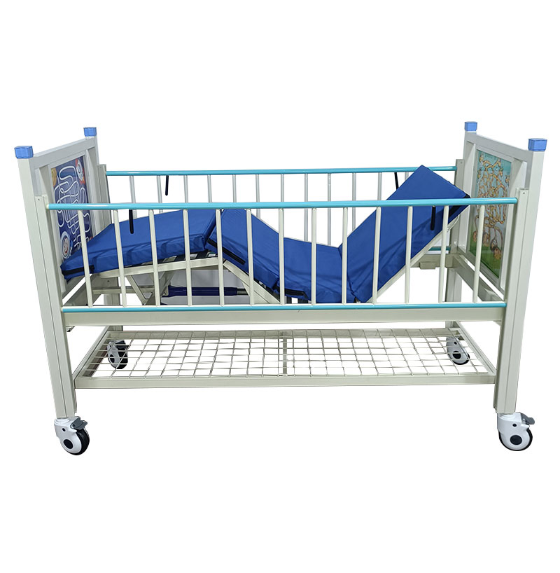 China Supplier Two Function Pediatric Hospital Beds 2 Crank Manual Children's Medical Bed