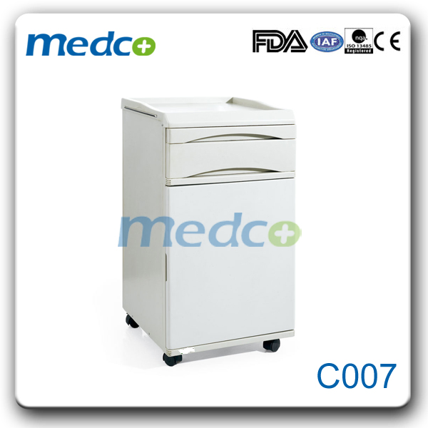 Ce ISO Medical Equipment ABS Bedside Cabinet with Wheels