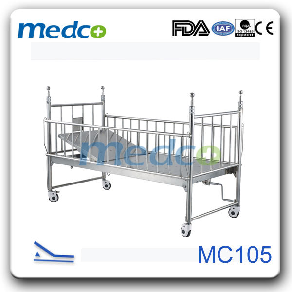 Pediatric Double Function Cranks Children Baby Hospital Bed Cot Crib