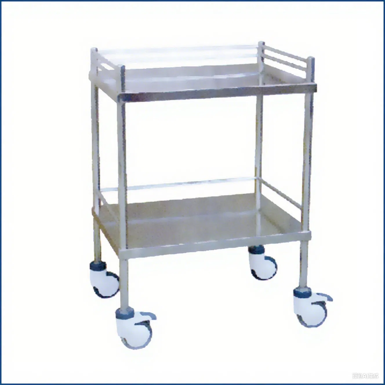 Medical Instrument Trolley Stainless Steel Cart Patient Surgical Emergency Trolley