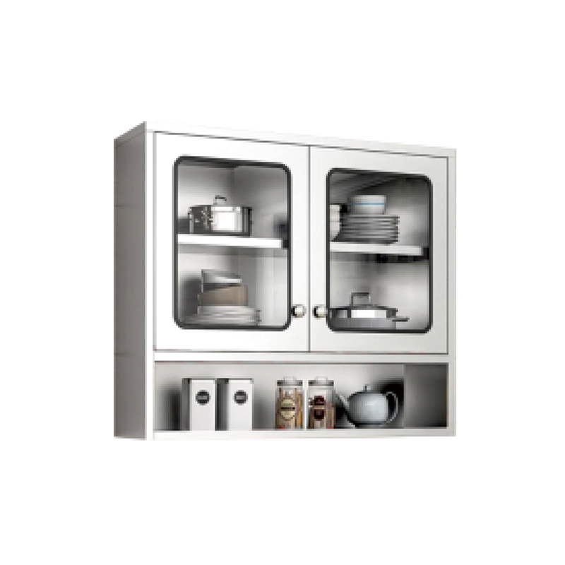 Stainless Steel 201 and Glass Kitchen Pantry Cabinet Hospital Medical Cabinet