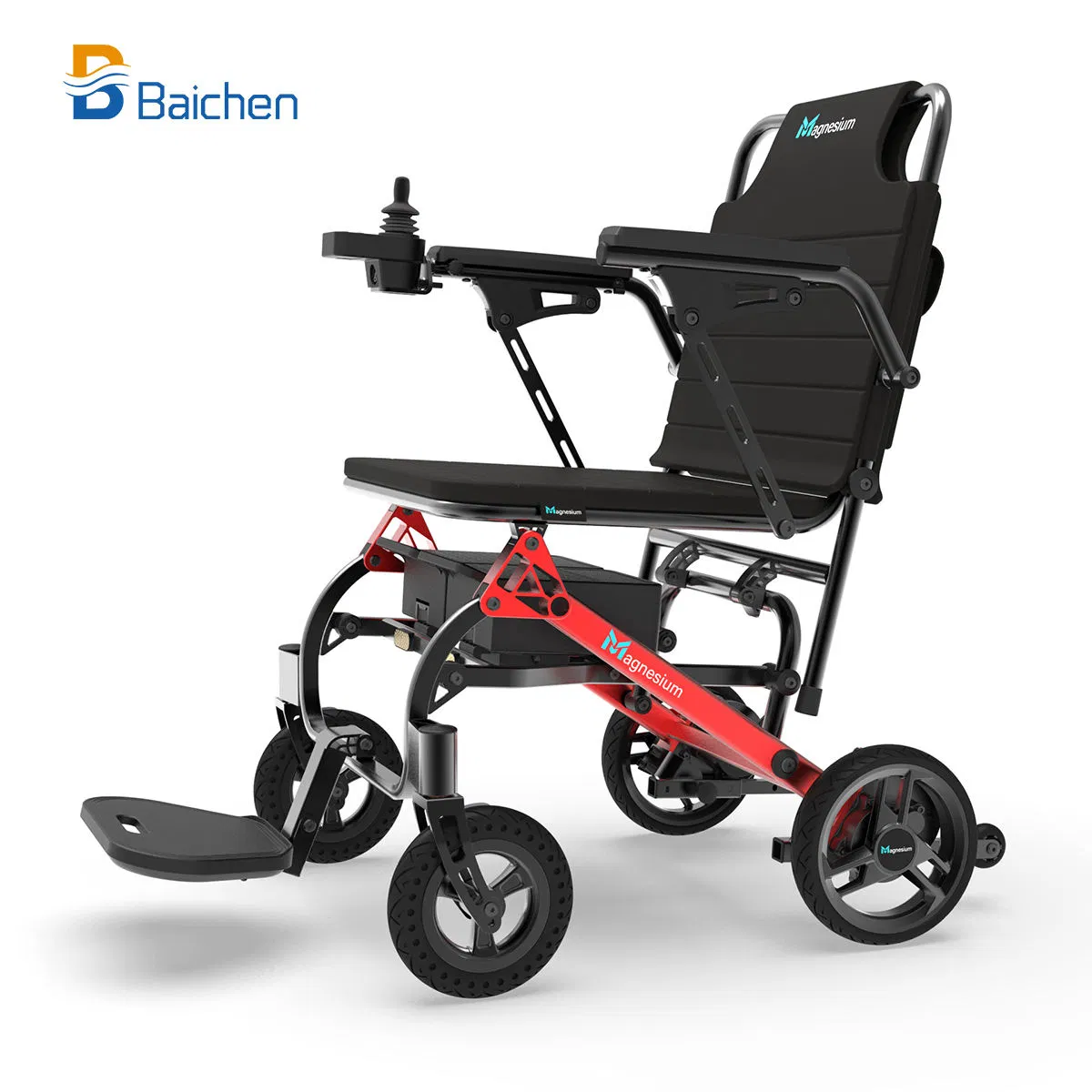 Newly Ultralight High Strength Magnesium Alloy Fast Folding Portable Electric Wheelchair for Disabled People