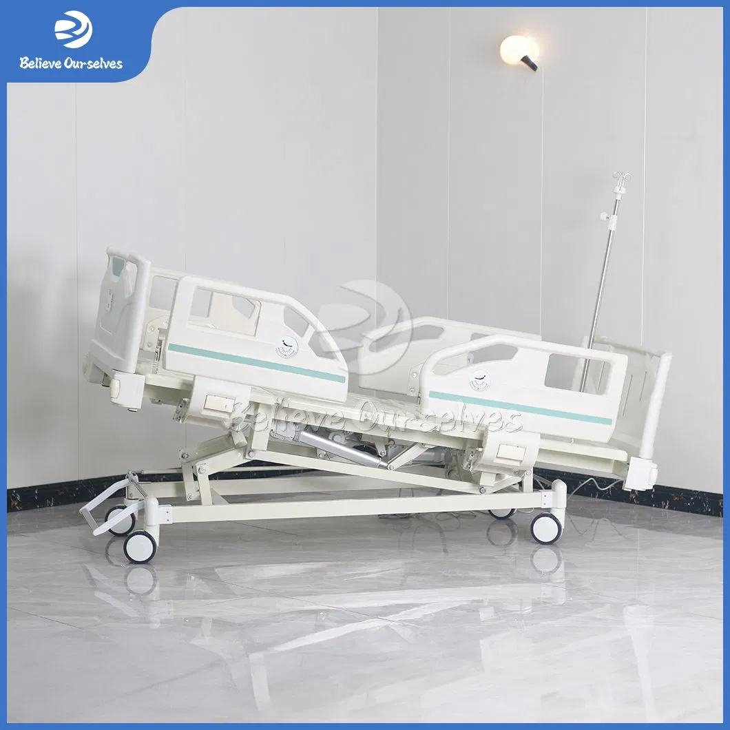Huaren Medical Care Equipment Manufacturing Hospital Bed Semi Electric China Hr-D08 Three Function Hydraulic Lifting Medical Bed