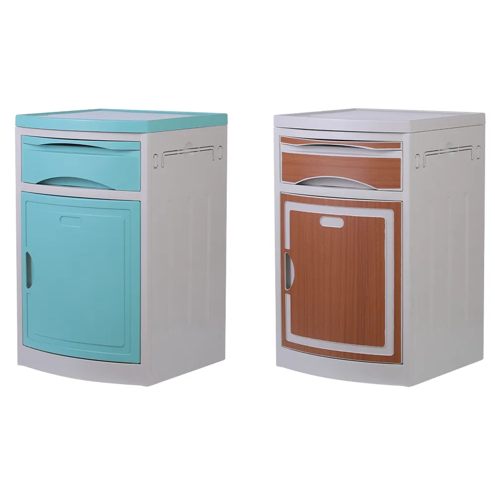 Hospital Bedside Table Blue and White Medical Bedside Cabinet