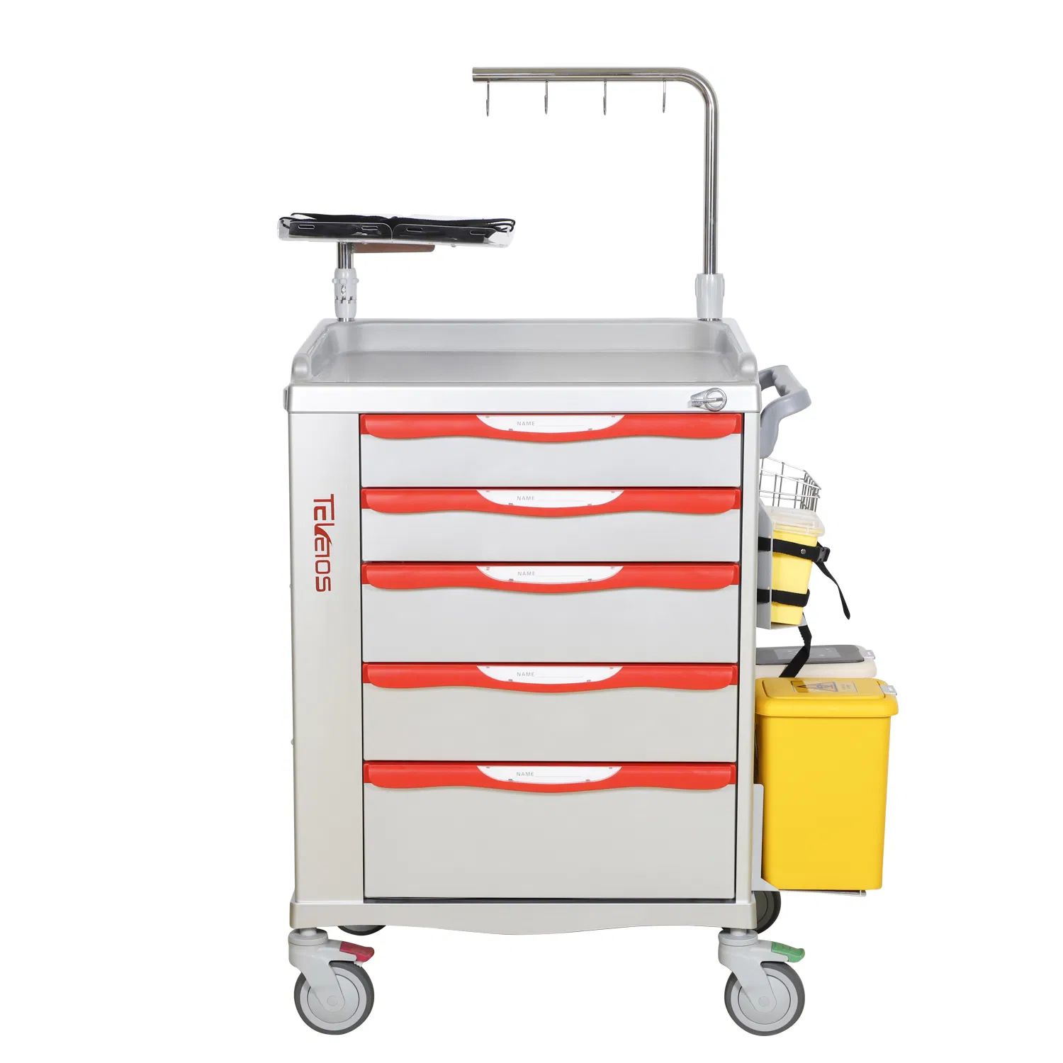 Jdeqj284 ABS Hospital Medical Emergency Trolley Crash Cart Carro De Hospital