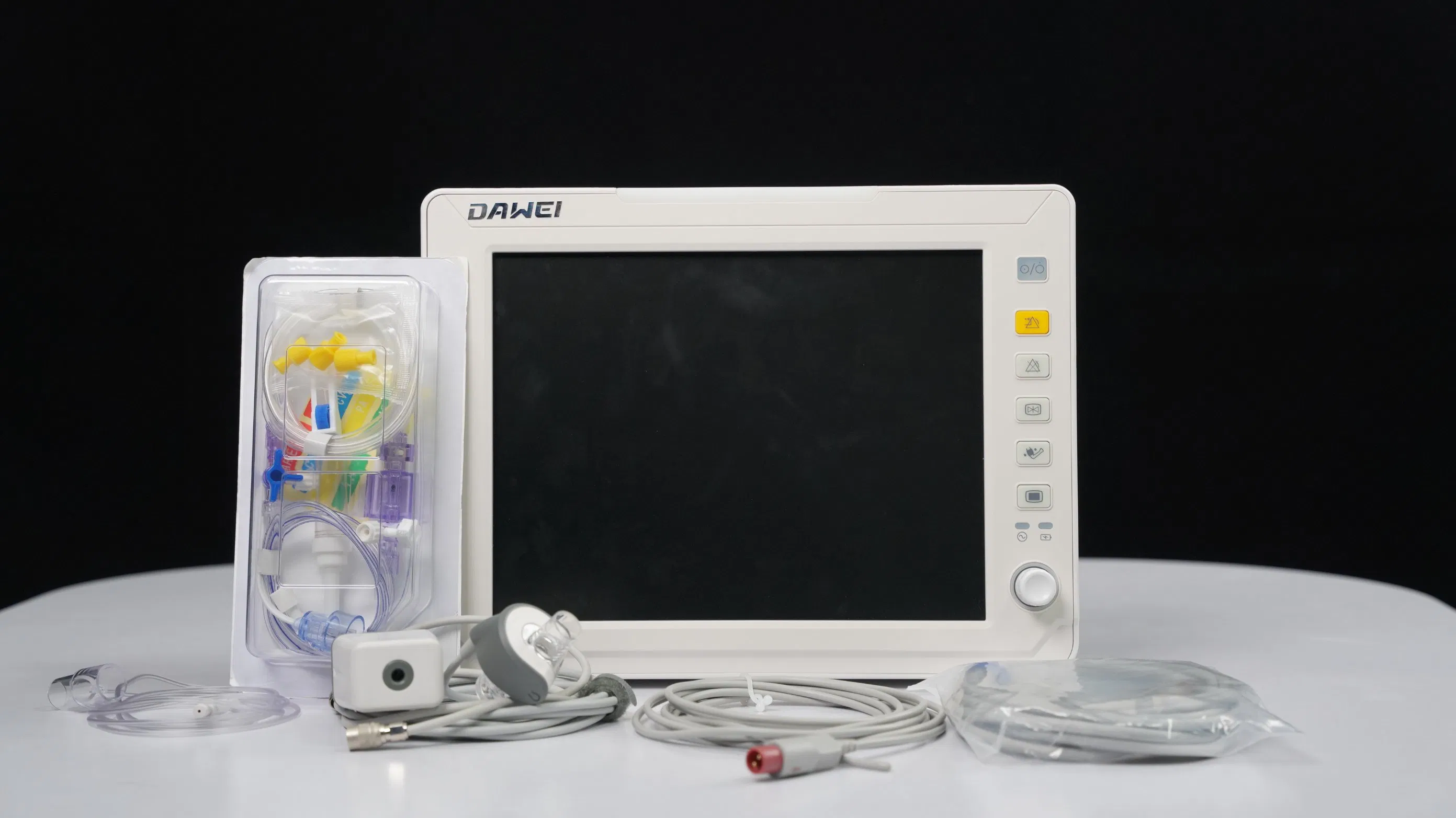 Hospital Equipment with Portable ECG Monitor and Vital-Sign ICU Screen