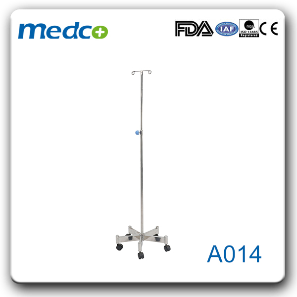 Medical Equipment Hospital Adjustable Stainless Steel Infusion IV Pole Drip Stand