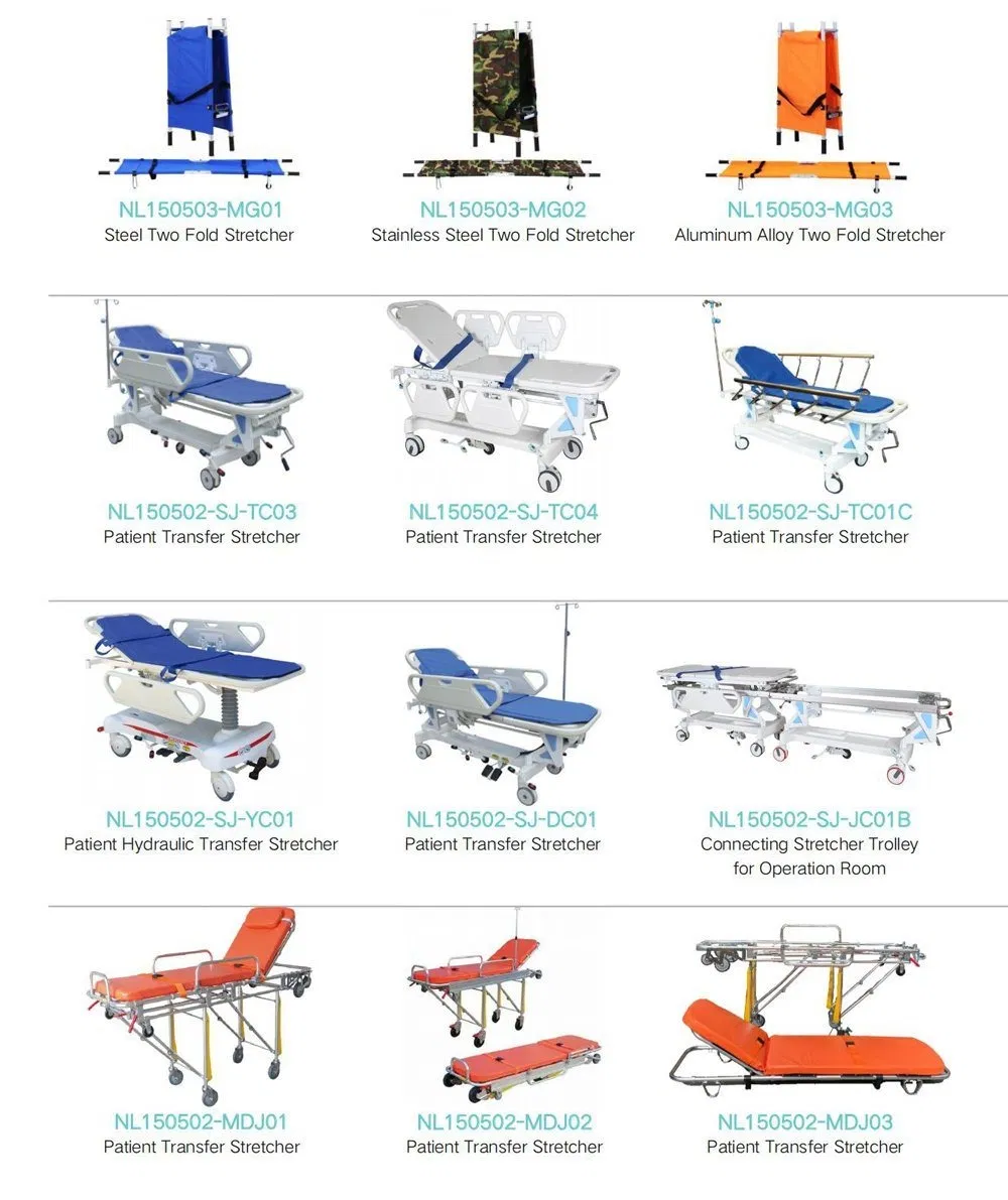 China Manufacturer Factory Wholesale Sale Cheap Price Hospital Ambulance Emergency Connecting Stretcher Trolley for Operation Room