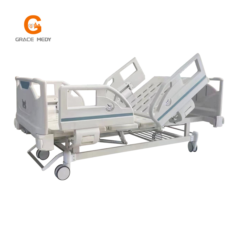 Central Control and Central Brake 2 Crank ABS ICU Hospital Ward Patient Bed with Mattress