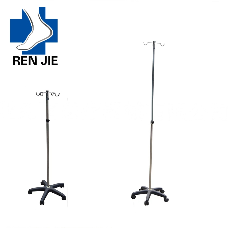 Hospital 5 Legs Mobile Stainless Steel Infusion Stand/IV Pole Drip Stand Pole