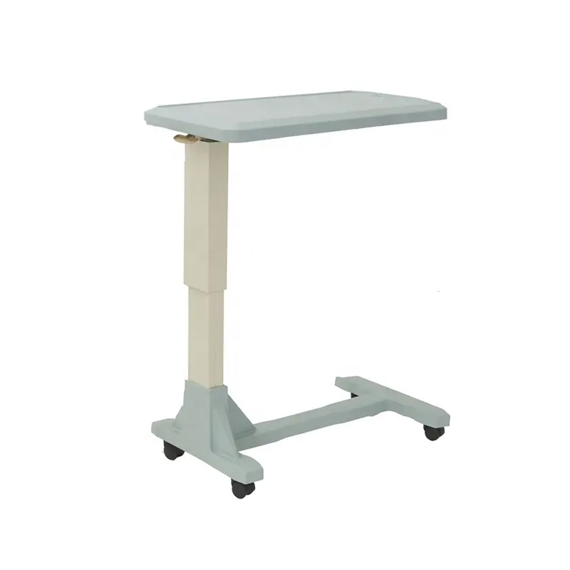 Medical Furniture Manufacturer Height Adjustable Moving Bedside Overbed Table Hospital Height Adjustable Bedside Table for Patient