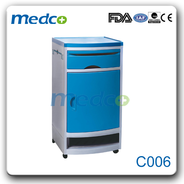 Ce ISO Medical Equipment ABS Bedside Cabinet with Wheels