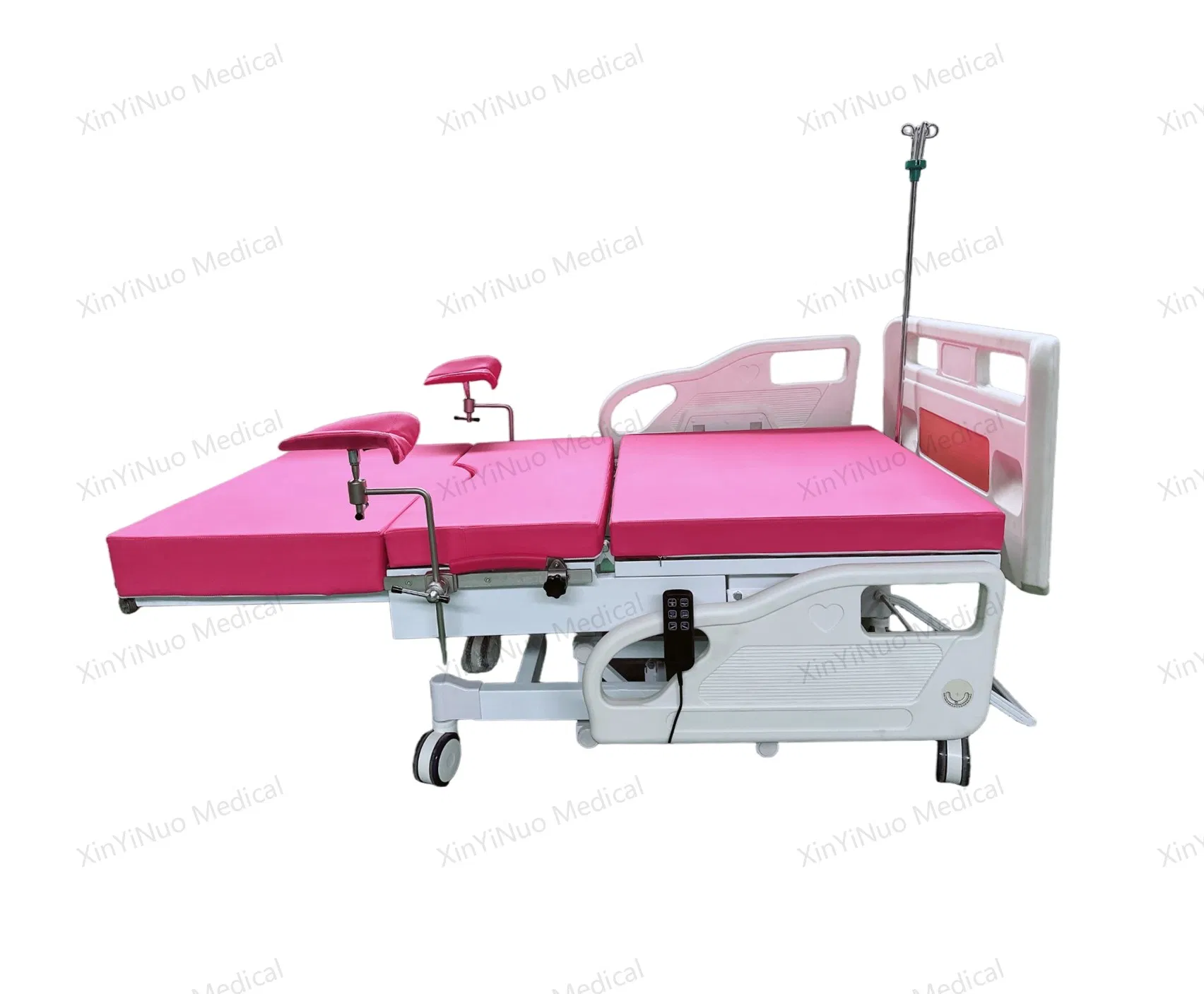 Hospital Equipment Pink Color Electric Obstetric Delivery Maternity Bed Gynecological Hydraulic Examination Birthing Table