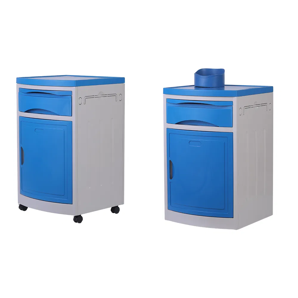 Hospital Bedside Table Blue and White Medical Bedside Cabinet