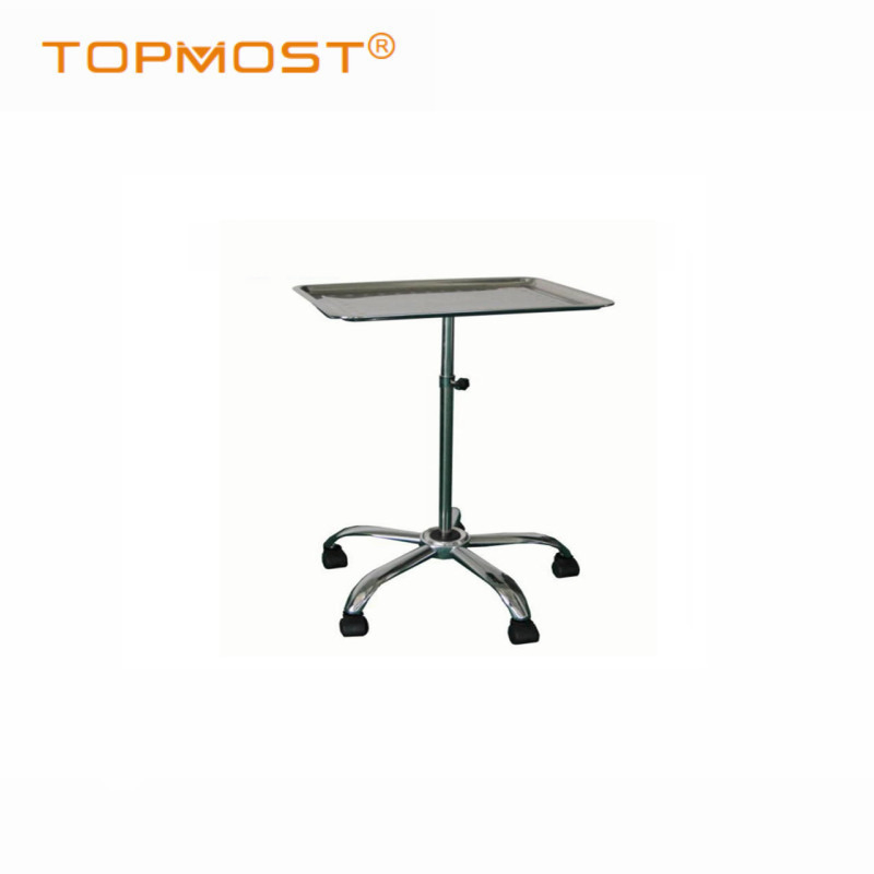 Stainless Steel Adjustable Mayo Table Surgical Instrument Tray Mayo Trolley