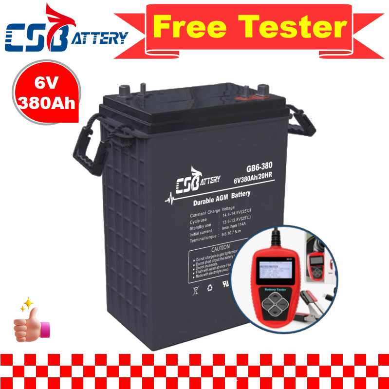 Csbattery 6V380ah SLA AGM Bateria for Telecom-System/Medical-Equipment/Alarm/Toys