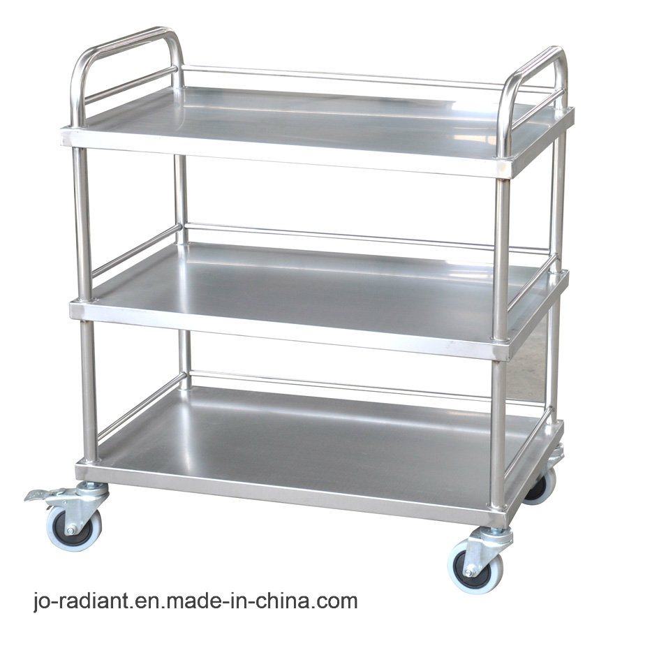 Hospital Furniture 3 Tier Stainless Steel Surgical Instrument Trolley