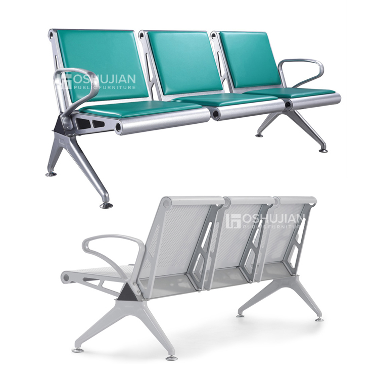 Airport Waiting Chair Seating 3 Seater PU Hospital Ergonomic Waiting Bench Chair
