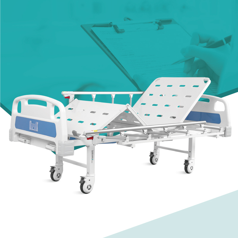 A2K Wholesale Movable 2 Cranks 2 Function Adjustable Manual Medical Hospital Bed