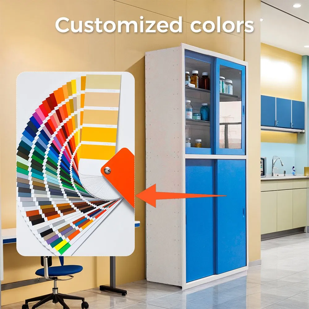 Antibacterial Medical Cabinet Featuring Custom Colors Large Capacity Movable Shelves for Hospital