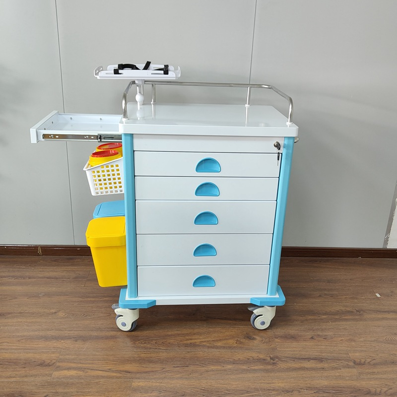 High Quality Hospital Furniture ABS Medical Emergency Ambulance Nursing Moving Treatment Hospital Trolley Crash Cart (UL-22MD48)
