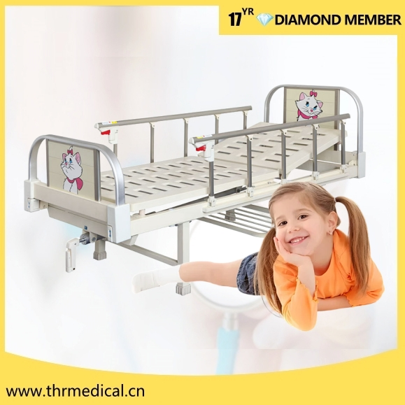One Crank Medical Stainless Steel Hospital Manual Bed Child Pediatric Bed (THR-CB001)