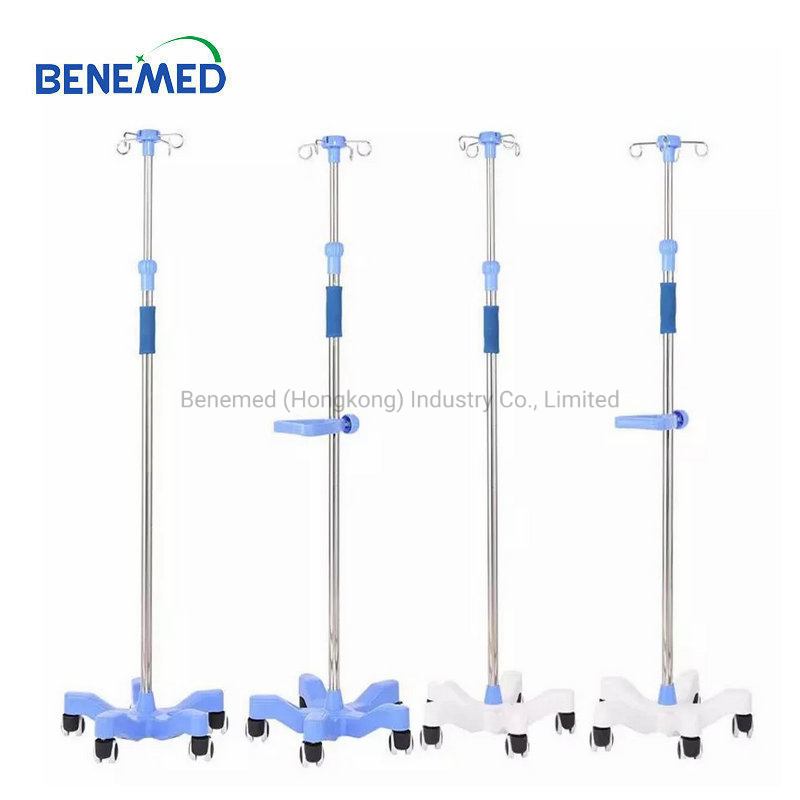 Medical Instrument Infusion Drip Pole IV Stand with Wheels Adjustable