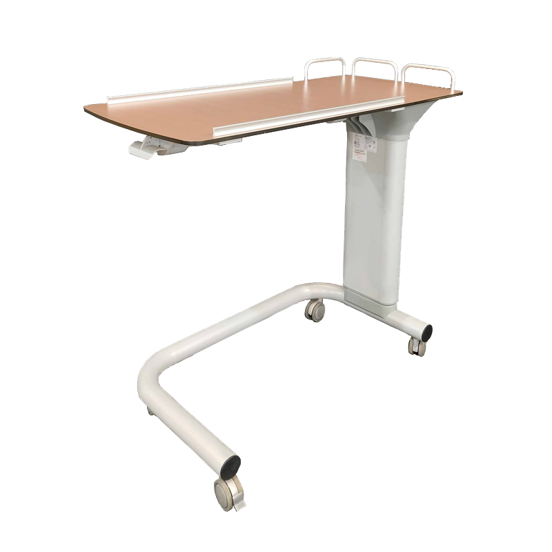 Wood ABS Hospital Overbed Dining Table with Adjustable Height