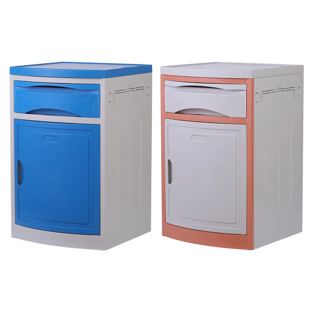 Hospital Bedside Table Blue and White Medical Bedside Cabinet