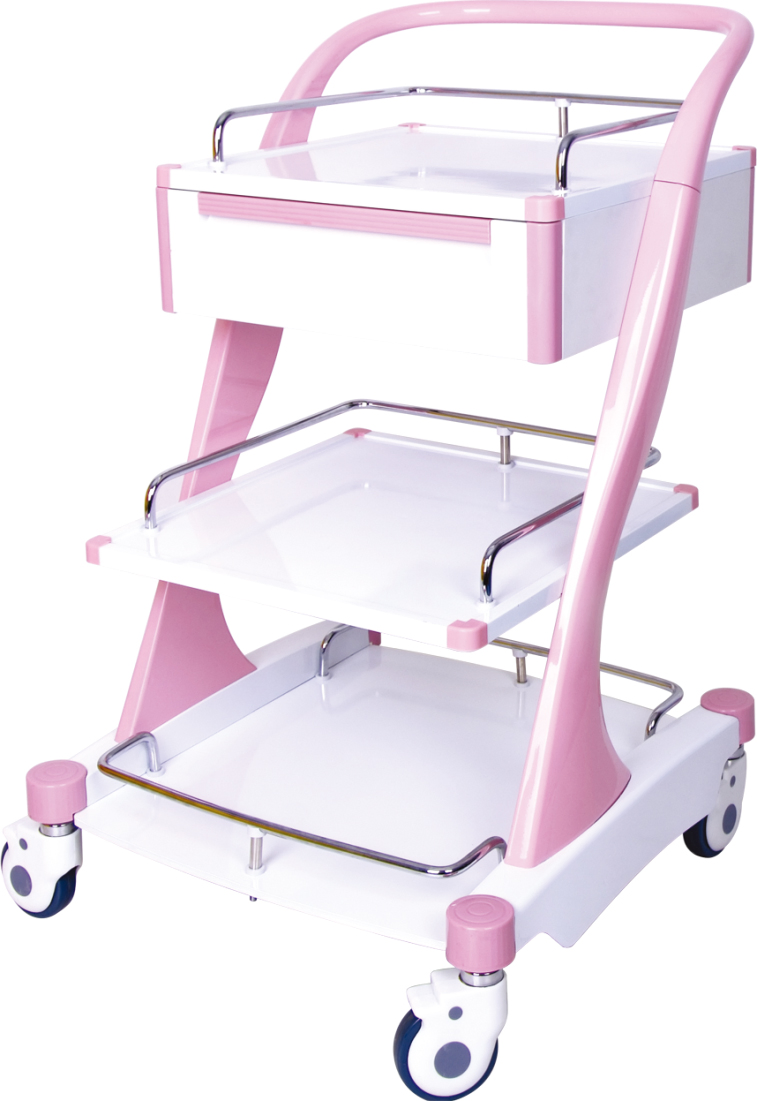 Medical 3 Drawer Stainless Steel Emergency Trolley Surgical Instrument Trolley