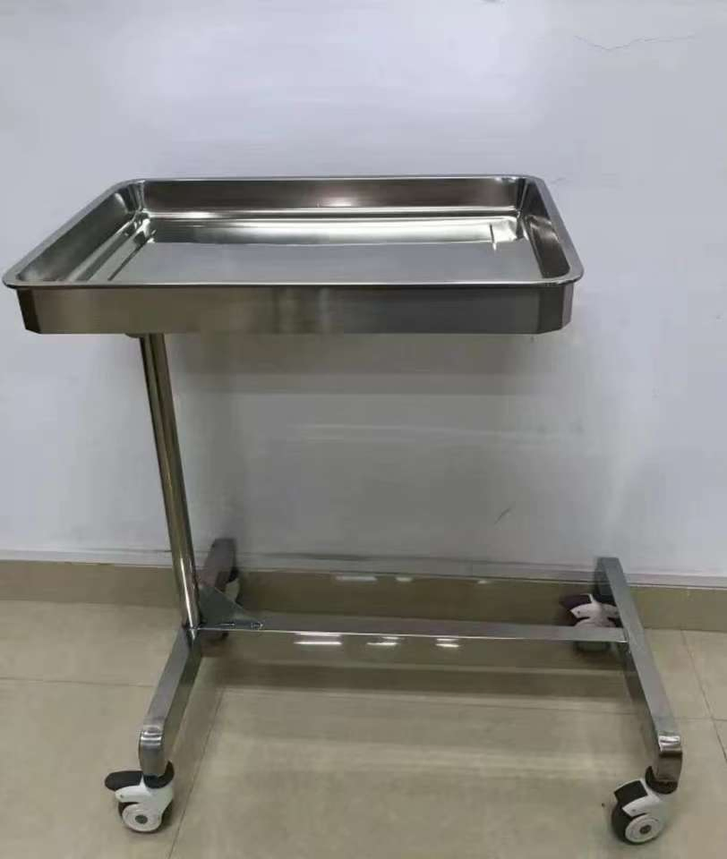 Medical Surgical Instrument Adjustable Trolley with Tray for Operating Room