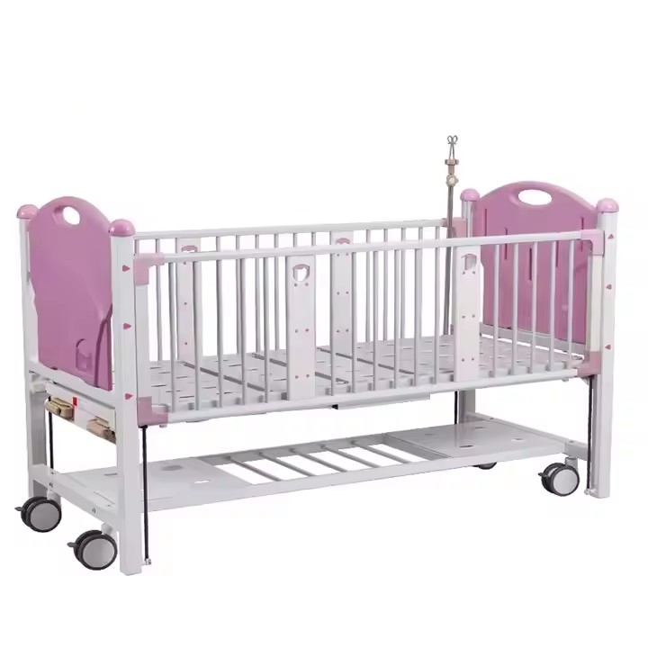 Color Can Choose Double Cranks Adjustable Manual Hospital Children Pediatric Bed
