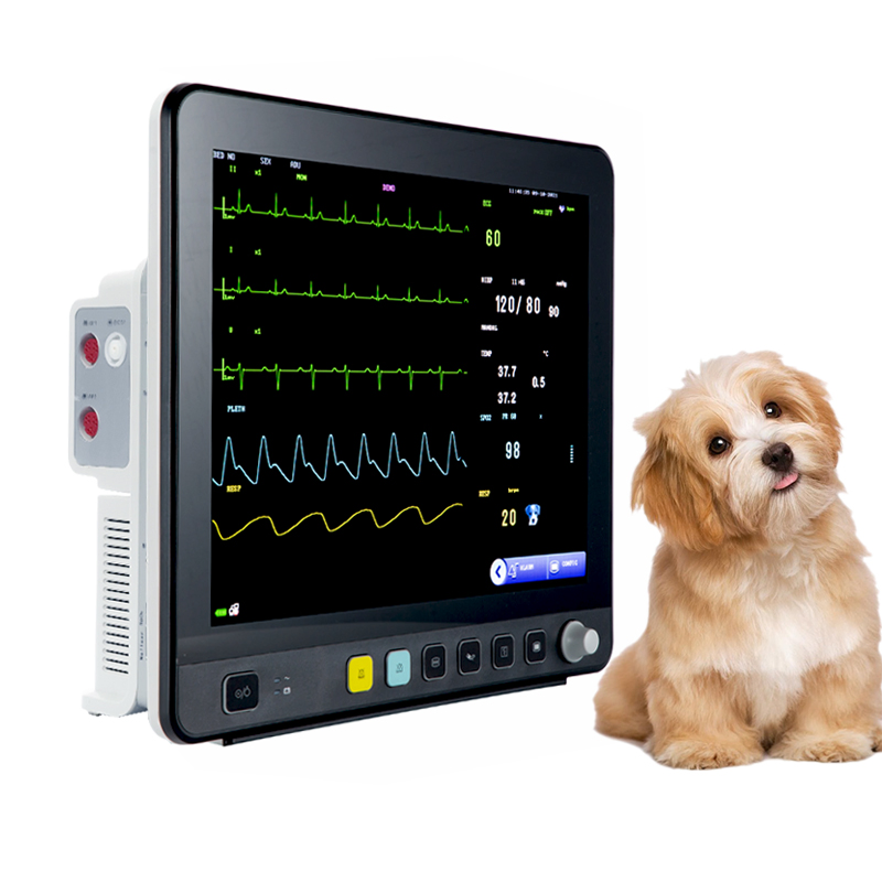 15 Inch Screen Veterinary Monitor Vet Analyze Device Vet Monitor Vital Signs Monitor 6 Parameters
